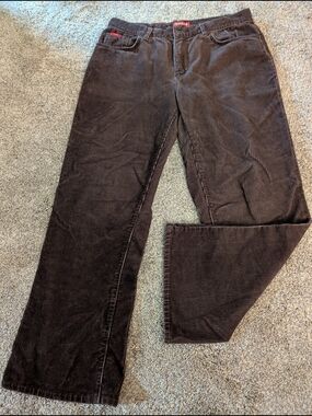 🌼 Women's Chaps Brown Corduroy Petite Pants EUC with Red Label Size 10P